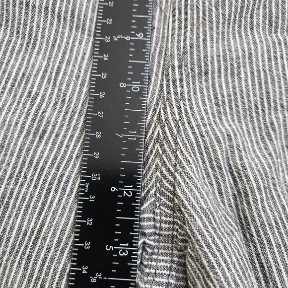 LOFT Women S Linen Blend High Rise Striped Pleated Straight Leg Pants - Picture 12 of 13